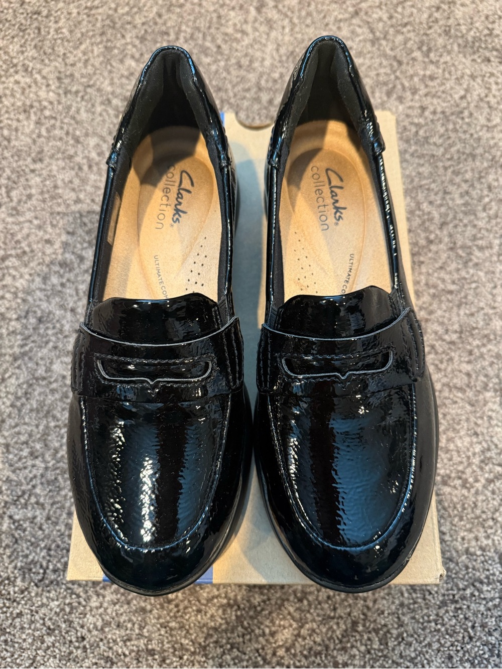 Clarks Elowyn Penny Black Loafers